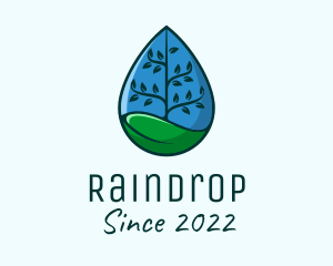 Tree Sustainability Droplet  logo design