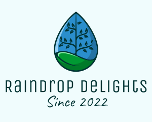 Tree Sustainability Droplet  logo design