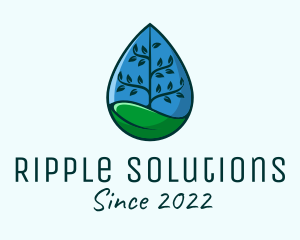 Tree Sustainability Droplet  logo design