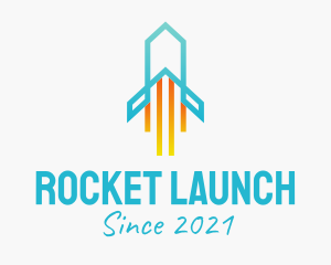 Line Art Rocket logo design