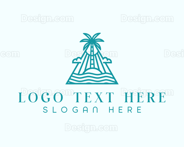Tropical Island Palm Tree Logo