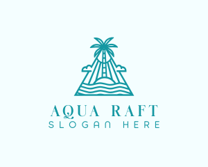 Tropical Island Palm Tree logo design