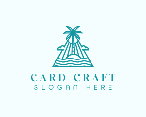 Tropical Island Palm Tree logo design