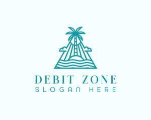 Tropical Island Palm Tree logo design