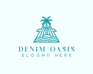 Tropical Island Palm Tree logo