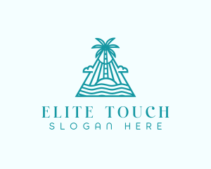 Tropical Island Palm Tree logo design