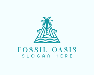 Tropical Island Palm Tree logo design