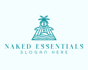 Tropical Island Palm Tree logo design