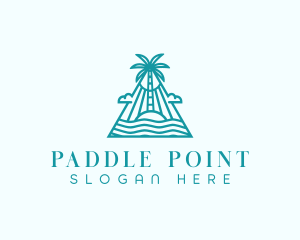 Tropical Island Palm Tree logo design