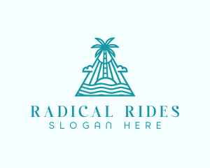 Tropical Island Palm Tree logo design