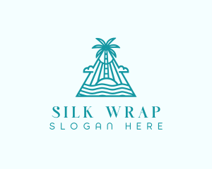 Tropical Island Palm Tree logo design