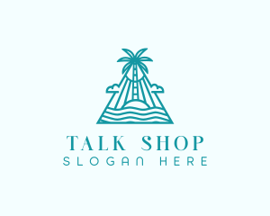 Tropical Island Palm Tree logo design