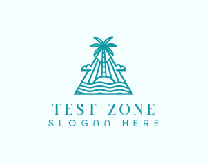 Tropical Island Palm Tree logo design