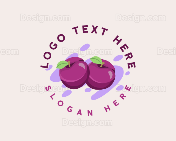 Fresh Plum Fruit Logo