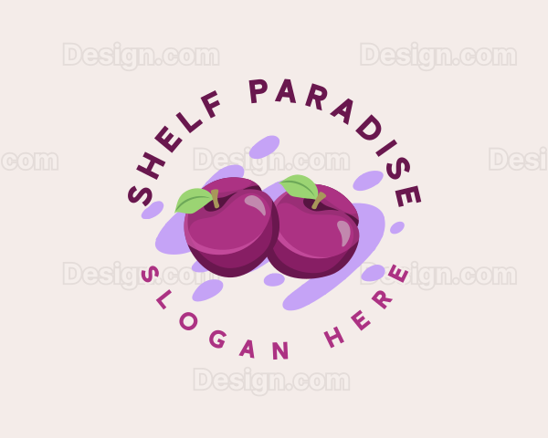 Fresh Plum Fruit Logo