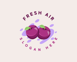 Fresh Plum Fruit logo design