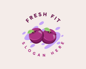 Fresh Plum Fruit logo design