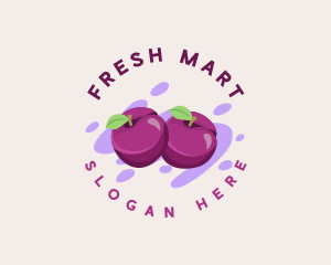 Fresh Plum Fruit logo design