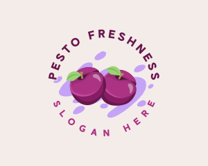 Fresh Plum Fruit logo design