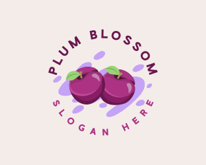 Fresh Plum Fruit logo design