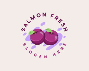 Fresh Plum Fruit logo design