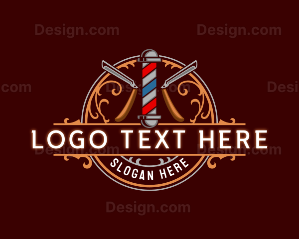 Barber Razor Grooming Logo