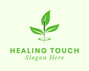 Herbal Acupuncture Needle logo design