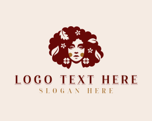 Floral Afro Woman logo