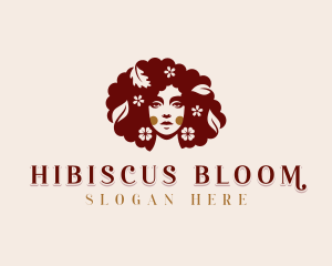 Floral Afro Woman logo