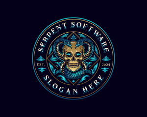 Serpent Skull Snake logo design