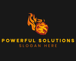 Abstract Blazing Flame Logo