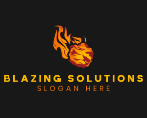 Abstract Blazing Flame logo design