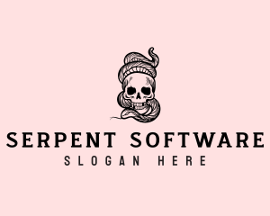 Dead Skull Serpent logo design