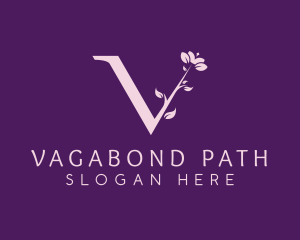 Floral Plant Letter V logo design