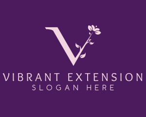 Floral Plant Letter V logo design