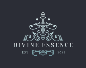Divine Catholic Cross  logo design
