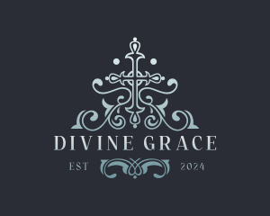 Divine Catholic Cross  logo design