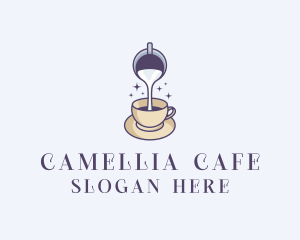 Milk Coffee Cafe logo design