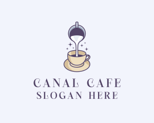 Milk Coffee Cafe logo design