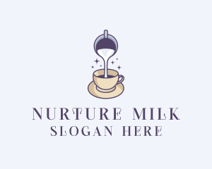 Milk Coffee Cafe logo design