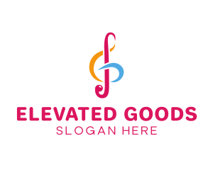 Musical G Clef Note logo design