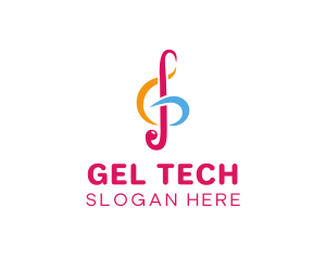 Musical G Clef Note logo design