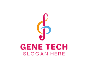 Musical G Clef Note logo design