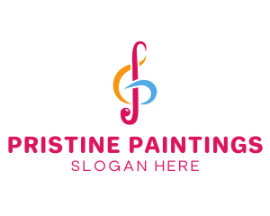 Musical G Clef Note logo design