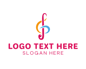 Singer - Musical G Clef Note logo design