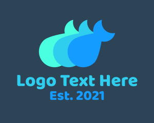 Blue Minimalist Fish  logo