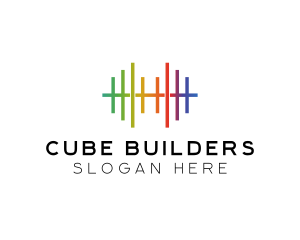 Rainbow DJ Equalizer logo design