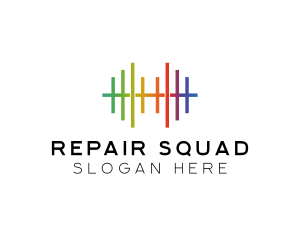 Rainbow DJ Equalizer logo design