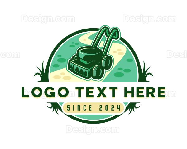 Lawn Mower Gardening Logo