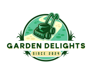 Lawn Mower Gardening logo design